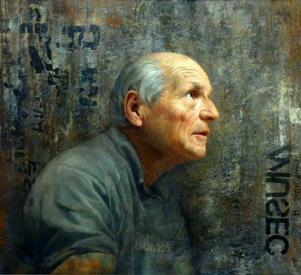 Contemporary portrait painting by David Kassan, “Aspiration: Portrait of Antonio Lopez” ©